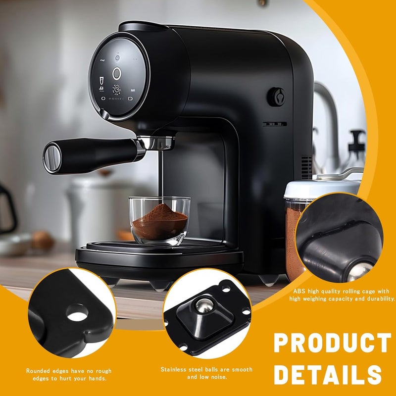 ASTIMESA 24 Pack Mini Self Adhesive Small Caster Wheels, 1 Inch Stainless Steel Appliance Rollers, 360° Swivel Sticky Appliance Ball Rollers for Furniture Kitchen Countertop Storage Box (Black) - Image 3